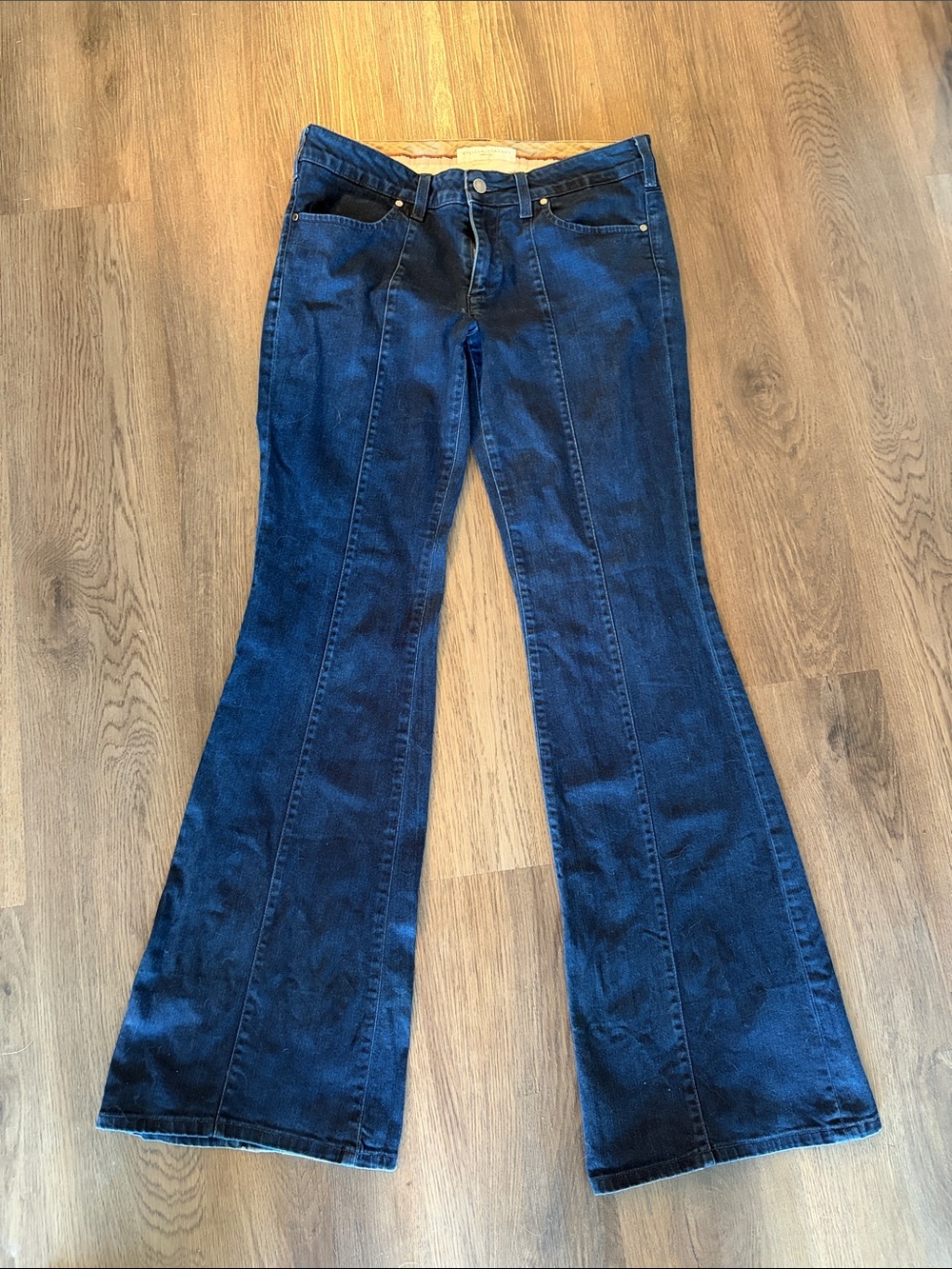 Stella McCartney dark wide flare stretch jeans sz 29 made in Italy